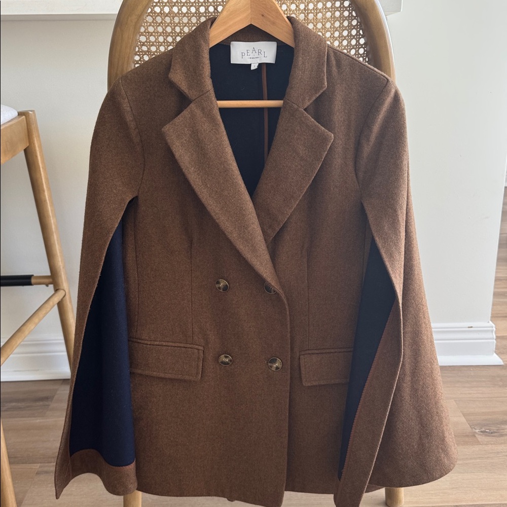 Pearl Leila Rose Cape wool blazer jacket